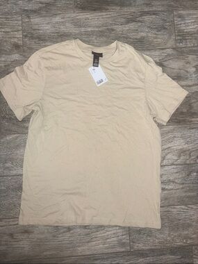 H&M Beige Short-Sleeve Crew Neck Tee